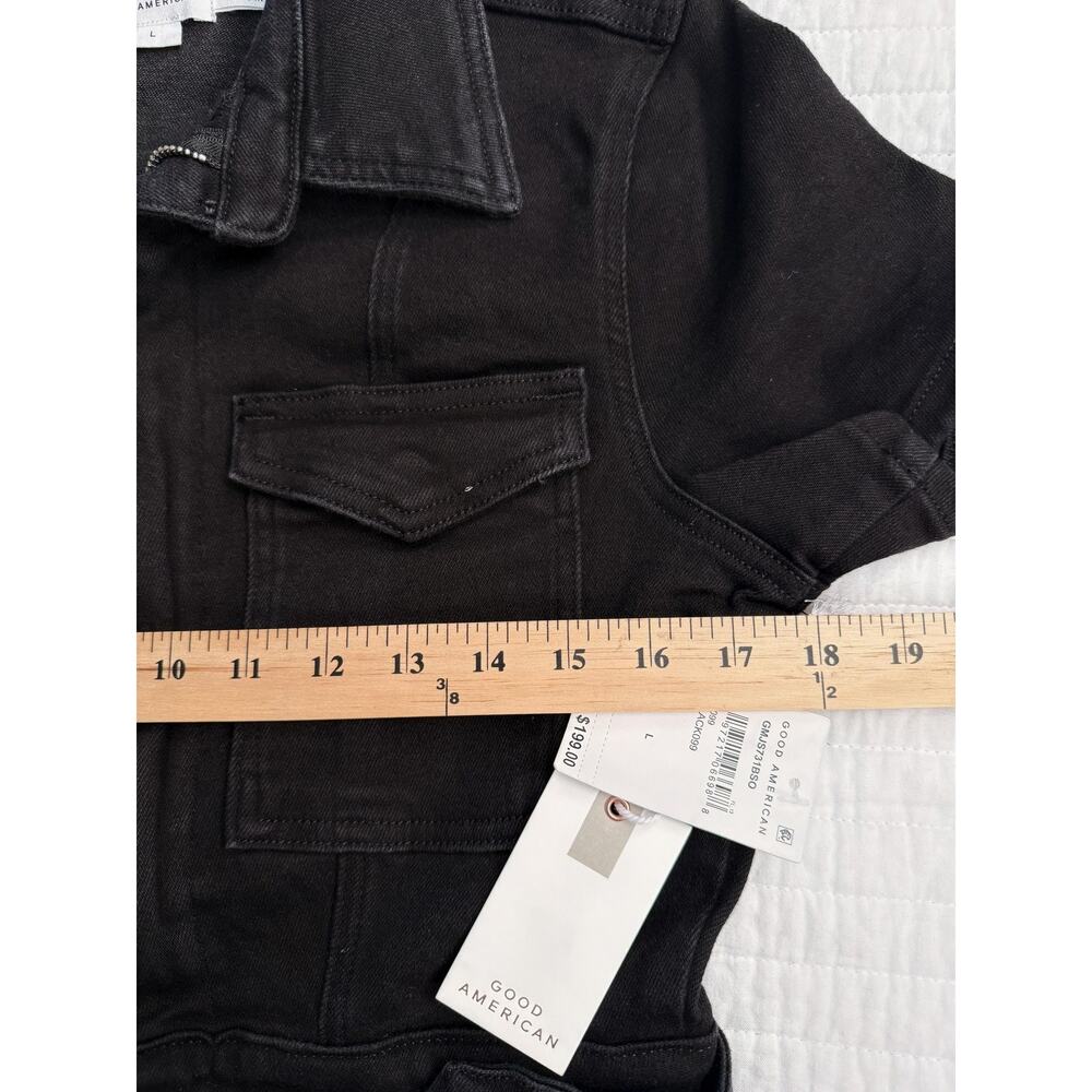 Good American Jumpsuit Women's Large Black Fit For Success Denim Utility NWT - Picture 7 of 12